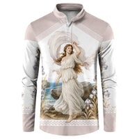 Aphrodite Greek Goddess Button Sweatshirt Classical Mythology Vintage Art Ocean Scene