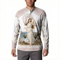 Aphrodite Greek Goddess Button Sweatshirt Classical Mythology Vintage Art Ocean Scene
