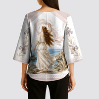 Aphrodite Greek Goddess Kimono Sleeve Blouse Classical Mythology Vintage Art Ocean Scene