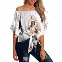 Aphrodite Greek Goddess Off Shoulder Wrap Waist Top Classical Mythology Vintage Art Ocean Scene