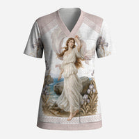 Aphrodite Greek Goddess Scrub Top Classical Mythology Vintage Art Ocean Scene