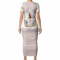 Aphrodite Greek Goddess Short Sleeve Bodycon Dress Classical Mythology Vintage Art Ocean Scene