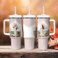 Aphrodite Greek Goddess Tumbler With Handle Classical Mythology Vintage Art Ocean Scene