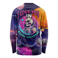 Skull Long Sleeve Shirt I Love You in every Universe Cosmic Abstract Art - Wonder Print Shop