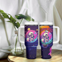 Skull Tumbler With Handle I Love You in every Universe Cosmic Abstract Art - Wonder Print Shop