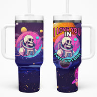 Skull Tumbler With Handle I Love You in every Universe Cosmic Abstract Art - Wonder Print Shop