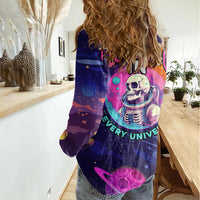 Skull Women Casual Shirt I Love You in every Universe Cosmic Abstract Art - Wonder Print Shop