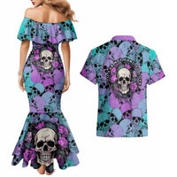 Skull Pattern Couples Matching Mermaid Dress and Hawaiian Shirt Your Are Not Hard To Love - Wonder Print Shop