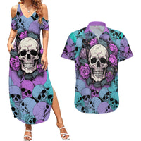 Skull Pattern Couples Matching Summer Maxi Dress and Hawaiian Shirt Your Are Not Hard To Love - Wonder Print Shop