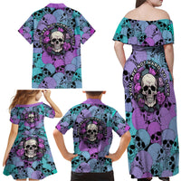 Skull Pattern Family Matching Off Shoulder Maxi Dress and Hawaiian Shirt Your Are Not Hard To Love - Wonder Print Shop