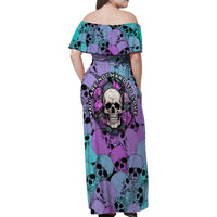 Skull Pattern Family Matching Off Shoulder Maxi Dress and Hawaiian Shirt Your Are Not Hard To Love - Wonder Print Shop