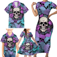 Skull Pattern Family Matching Short Sleeve Bodycon Dress and Hawaiian Shirt Your Are Not Hard To Love - Wonder Print Shop