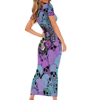 Skull Pattern Family Matching Short Sleeve Bodycon Dress and Hawaiian Shirt Your Are Not Hard To Love - Wonder Print Shop