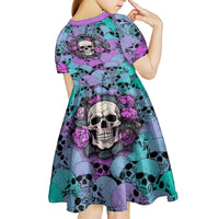 Skull Pattern Kid Short Sleeve Dress Your Are Not Hard To Love - Wonder Print Shop