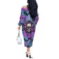 Skull Pattern Off The Shoulder Long Sleeve Dress Your Are Not Hard To Love - Wonder Print Shop