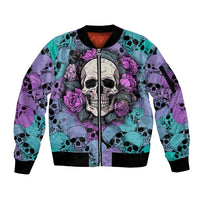 Skull Pattern Sleeve Zip Bomber Jacket Your Are Not Hard To Love - Wonder Print Shop