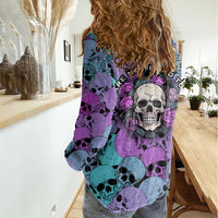 Skull Pattern Women Casual Shirt Your Are Not Hard To Love - Wonder Print Shop