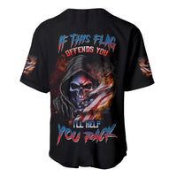 If This Flag Offends You I'll Help You Pack Skull Baseball Jersey - Wonder Print Shop