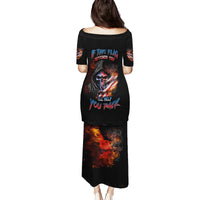 If This Flag Offends You I'll Help You Pack Skull Family Matching Puletasi Dress and Hawaiian Shirt - Wonder Print Shop