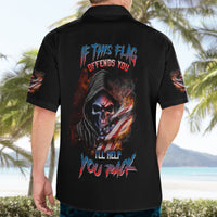 If This Flag Offends You I'll Help You Pack Skull Hawaiian Shirt - Wonder Print Shop