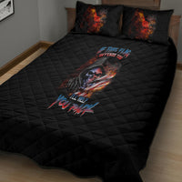 If This Flag Offends You I'll Help You Pack Skull Quilt Bed Set - Wonder Print Shop