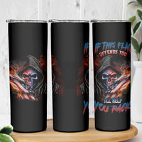 If This Flag Offends You I'll Help You Pack Skull Skinny Tumbler - Wonder Print Shop