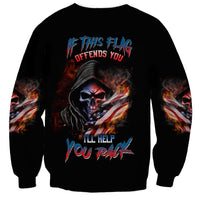 If This Flag Offends You I'll Help You Pack Skull Sweatshirt - Wonder Print Shop