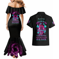 I Can Go From Regular B To Burn Couples Matching Mermaid Dress and Hawaiian Shirt - Wonder Print Shop