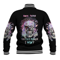 Rock Paper Throat Punch I Win Baseball Jacket - Wonder Print Shop
