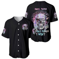 Rock Paper Throat Punch I Win Baseball Jersey - Wonder Print Shop