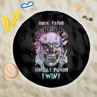 Rock Paper Throat Punch I Win Beach Blanket - Wonder Print Shop