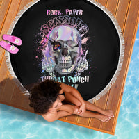 Rock Paper Throat Punch I Win Beach Blanket - Wonder Print Shop