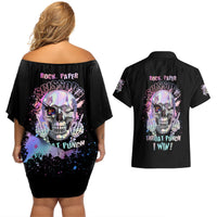 Rock Paper Throat Punch I Win Couples Matching Off Shoulder Short Dress and Hawaiian Shirt - Wonder Print Shop