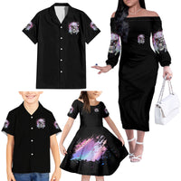 Rock Paper Throat Punch I Win Family Matching Off Shoulder Long Sleeve Dress and Hawaiian Shirt - Wonder Print Shop
