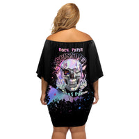 Rock Paper Throat Punch I Win Off Shoulder Short Dress - Wonder Print Shop