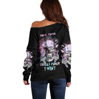 Rock Paper Throat Punch I Win Off Shoulder Sweater - Wonder Print Shop