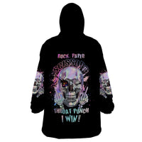 Rock Paper Throat Punch I Win Wearable Blanket Hoodie - Wonder Print Shop