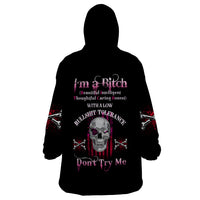 I'm A B Don't Try Me Wearable Blanket Hoodie - Wonder Print Shop