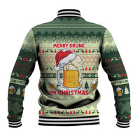 Merry Drunk I'm Christmas Baseball Jacket Xmas Holiday Patterns - Wonder Print Shop