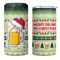Merry Drunk I'm Christmas 4 in 1 Can Cooler Tumbler Xmas Holiday Patterns - Wonder Print Shop