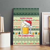 Merry Drunk I'm Christmas Canvas Wall Art Xmas Holiday Patterns - Wonder Print Shop