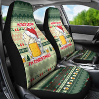 Merry Drunk I'm Christmas Car Seat Cover Xmas Holiday Patterns - Wonder Print Shop