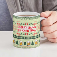 Merry Drunk I'm Christmas Ceramic Mug Xmas Holiday Patterns - Wonder Print Shop