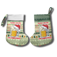 Merry Drunk I'm Christmas Stocking Xmas Holiday Patterns - Wonder Print Shop