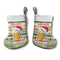 Merry Drunk I'm Christmas Stocking Xmas Holiday Patterns - Wonder Print Shop