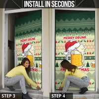 Merry Drunk I'm Christmas Door Cover Xmas Holiday Patterns - Wonder Print Shop