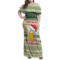 Merry Drunk I'm Christmas Family Matching Off Shoulder Maxi Dress and Hawaiian Shirt Xmas Holiday Patterns - Wonder Print Shop