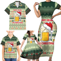 Merry Drunk I'm Christmas Family Matching Short Sleeve Bodycon Dress and Hawaiian Shirt Xmas Holiday Patterns - Wonder Print Shop