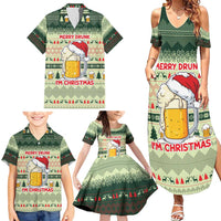 Merry Drunk I'm Christmas Family Matching Summer Maxi Dress and Hawaiian Shirt Xmas Holiday Patterns - Wonder Print Shop
