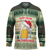 Merry Drunk I'm Christmas Hockey Jersey Xmas Holiday Patterns - Wonder Print Shop